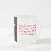 ジョーの暖かいコップを持って下さい フロストグラスマグカップ (正面右)