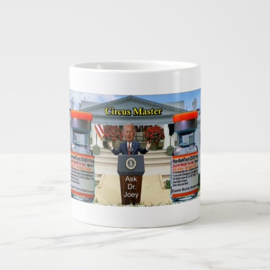 ジョーイは舵を取ってコーヴィッドを貸す。情報。 ジャンボコーヒーマグカップ (正面)