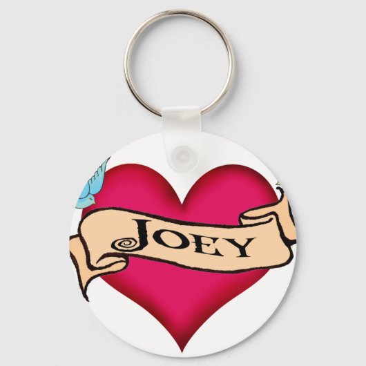 ジョーイカスタム-ハートタトゥーTシャツ&ギフト キーホルダー (正面)