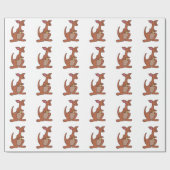 ジョーイ付きカンガルー ラッピングペーパー (フラット)