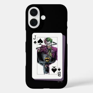 ジョーカーとバットマンのスペードのトランプイラスト iPhone 16ケース