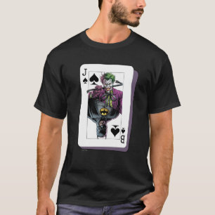 ジョーカーとバットマンのスペードのトランプイラスト Tシャツ