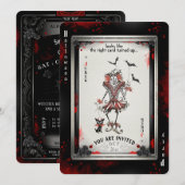 ジョーカーと黒い犬のハロウィンカード 招待状 (正面/裏面)