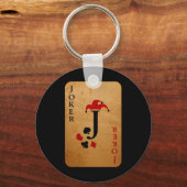 ジョーカーの衣装ハロウィーンカジノカード キーホルダー (正面)