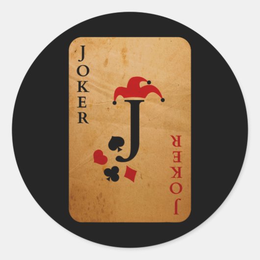 ジョーカーの衣装ハロウィーンカジノカード ラウンドシール (正面)