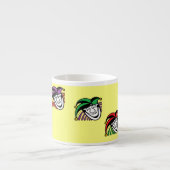 ジョーカーカラフル帽子のパターン黄色 エスプレッソカップ (正面)