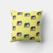 ジョーカーカラフル帽子のパターン黄色 クッション (裏面)