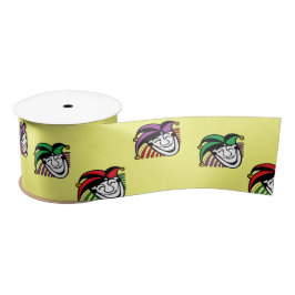 ジョーカーカラフル帽子のパターン黄色 サテンリボン