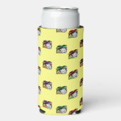 ジョーカーカラフル帽子のパターン黄色 スリム缶クーラー (Seltzer正面)