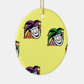 ジョーカーカラフル帽子のパターン黄色 セラミックオーナメント (右)
