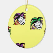 ジョーカーカラフル帽子のパターン黄色 セラミックオーナメント (左)