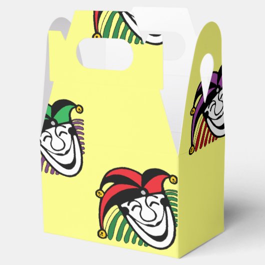 ジョーカーカラフル帽子のパターン黄色 フェイバーボックス (オープン)