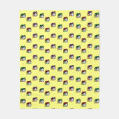 ジョーカーカラフル帽子のパターン黄色 フリースブランケット (正面)