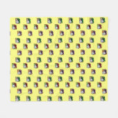 ジョーカーカラフル帽子のパターン黄色 フリースブランケット (正面(横))