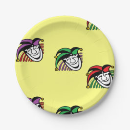 ジョーカーカラフル帽子のパターン黄色 ペーパープレート
