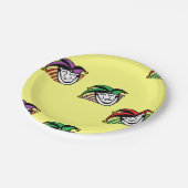 ジョーカーカラフル帽子のパターン黄色 ペーパープレート (アングル)