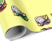 ジョーカーカラフル帽子のパターン黄色 ラッピングペーパー (ロールコーナー)