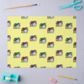 ジョーカーカラフル帽子のパターン黄色 薄葉紙 (クラフト)