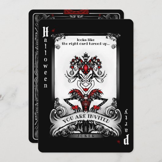 ジョーカーカードハローウィンパーティ招待状 招待状 (正面/裏面)