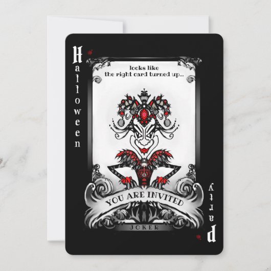 ジョーカーカードハローウィンパーティ招待状 招待状 (正面)