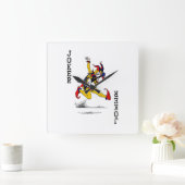 ジョーカーピエロダンスバンジョーギター スクエア壁時計 (ホーム)