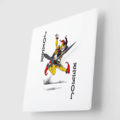 ジョーカーピエロダンスバンジョーギター スクエア壁時計 (傾斜)