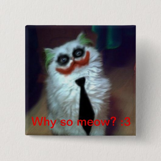 ジョーカー猫 缶バッジ (正面)