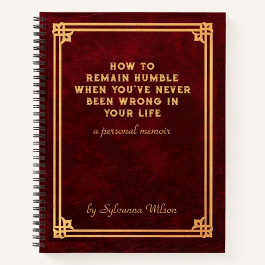 ジョークおもしろいの謙虚な自慢 ノートブック (正面)