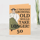 ジョークおもしろいヴィンテージ赤面姉妹第50誕生日 カード (正面)