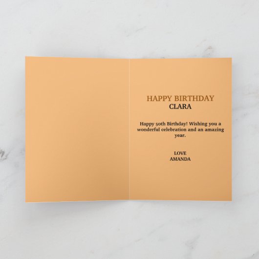 ジョークおもしろいヴィンテージ赤面姉妹第50誕生日 カード (内部)