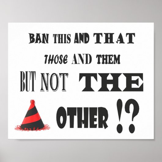 ジョークのポスターTYOE赤と黒と単語 ポスター (正面)