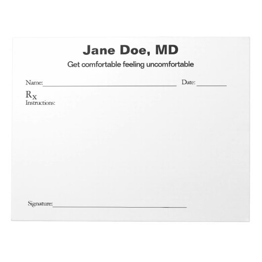 ジョークの処方箋パッド ノートパッド (正面)