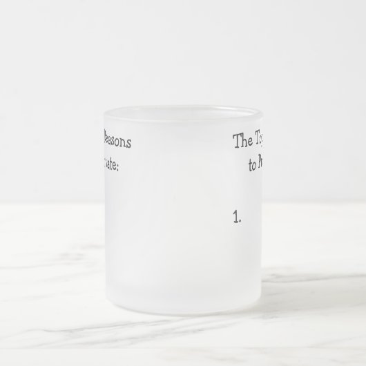 ジョークを先延ばしする10の理由 フロストグラスマグカップ (中央)