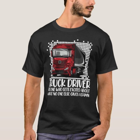 ジョークトラック運転手チラー冷蔵トラックドライバーパパ Tシャツ (正面)