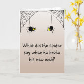 ジョークハロウィーンクモは何と言った？ カード (黄色い花)
