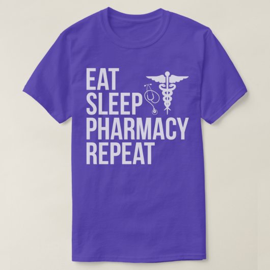 ジョーク薬剤師デザイン食べ引用文睡眠薬剤師 Tシャツ (デザイン正面)