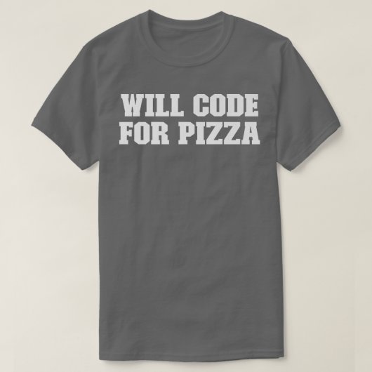 ジョーク 面白いパパ、ピザのためにコードを書く Tシャツ (デザイン正面)