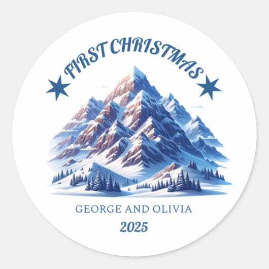 ジョージとオリビアの初めてのクリスマス ラウンドシール (正面)