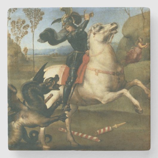 ジョージとドラゴン（ラファエル著） ストーンコースター (正面)