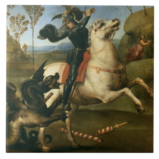 ジョージとドラゴン（ラファエル著） タイル (正面)