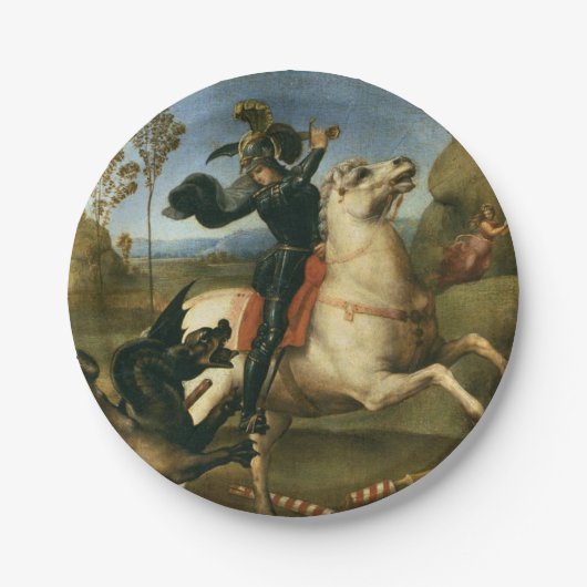 ジョージとドラゴン（ラファエル著） ペーパープレート (正面)