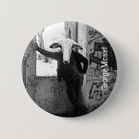 ジョージのヒツジボタン 缶バッジ (正面)