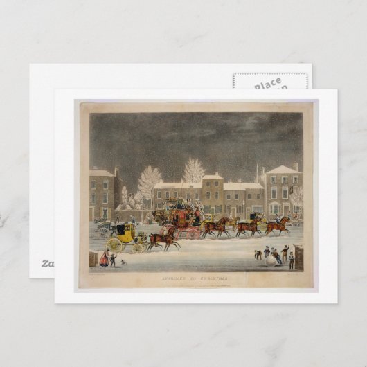 ジョージの狩りによって刻まれるクリスマスへのアプローチ シーズンポストカード (正面/裏面)