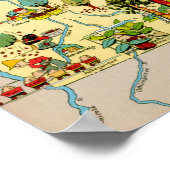 ジョージアおもしろいヴィンテージの地図 ポスター (角)