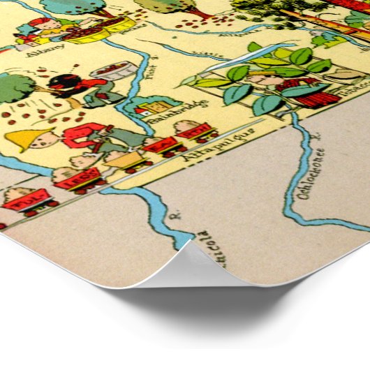 ジョージアおもしろいヴィンテージの地図 ポスター (角)