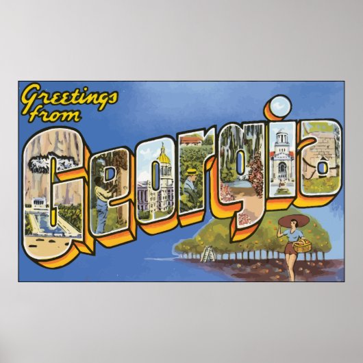 ジョージアからのお挨拶ヴィンテージ ポスター (正面)