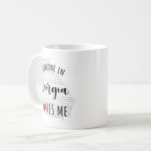 ジョージアにいる人は私を愛している地図コーヒーマグ コーヒーマグカップ (正面左)