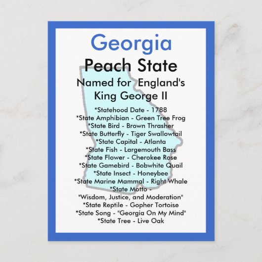 ジョージアについて ポストカード (正面)