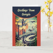 ジョージアのカスタマイズ可能なカードからのあいさつアート文 カード (黄色い花)