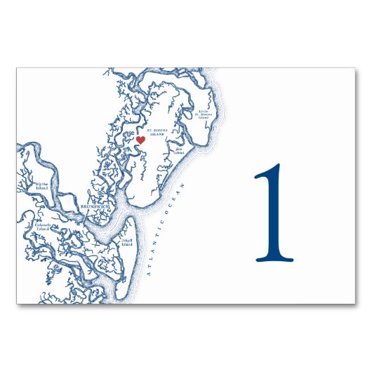 ジョージアのゴールデン結婚諸島の地エレガント図 テーブルナンバー (正面)